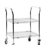 Standard ESD cart, 460x760x1030mm, 2 shelves, chrome plated