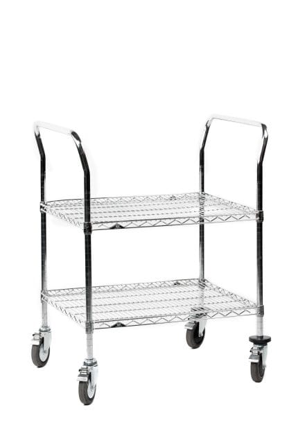 Standard ESD cart, 460x760x1030mm, 2 shelves, chrome plated