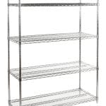 ESD chrome wire shelving unit, 610x1520mm, 5 shelves, tall format