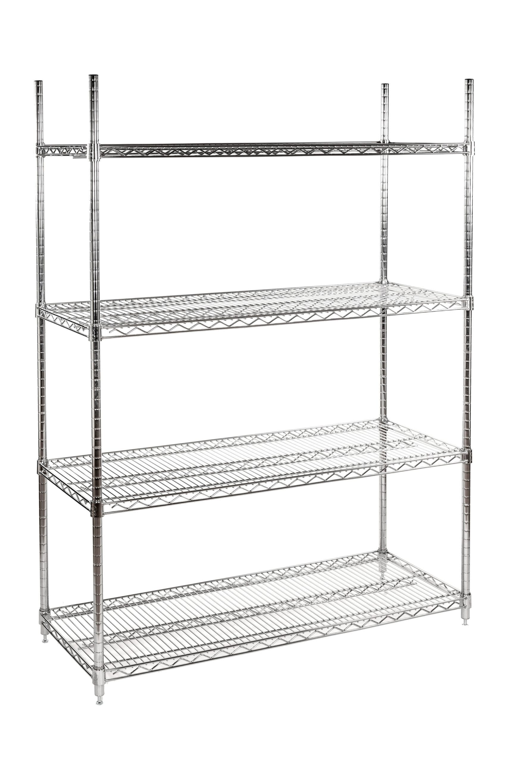 ESD Wire Shelving Unit 610x1520mm 5S ESD chrome wire shelving unit, 610x1520mm, 5 shelves, tall format