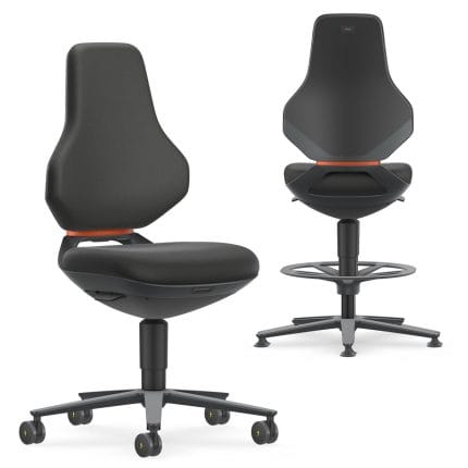 ESD Texon chair, black Duotec fabric upholstery supplied by Eurostat