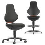ESD Texon Chair Black Artificial Leather, height adjustment 570–810 mm