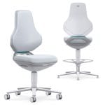 ESD Texon cleanroom chair, white Skintec upholstery , supplied by Eurostat