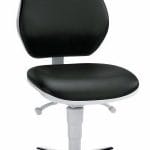 ESD vinyl cleanroom chair with conductive castors, black