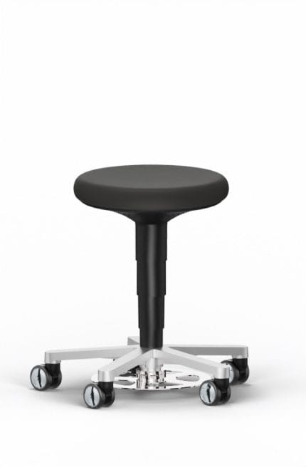 ESD cleanroom stool black castors 43-204-0100 height adjustment 450-650 mm
