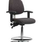 ESD ergonomic chair grey fabric castors without armrest 43-600-2010 height adjustment 540-740 mm