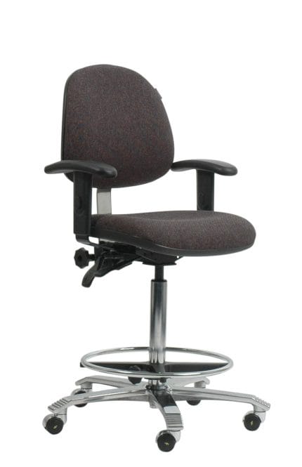 ESD ergonomic chair grey fabric castors without armrest 43-600-2010 height adjustment 540-740 mm