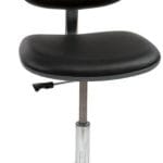 Uchida ESD vinyl cleanroom chair, black with chrome parts