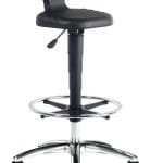 ESD sit-stand stool, polyurethane seat, aluminium base