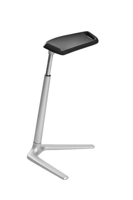 ESD stand stool, black, aluminium base, comfort handles
