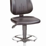 ESD comfort chair black synthetic leather glides foot ring 43-201-0160 height adjustment 580-850 mm