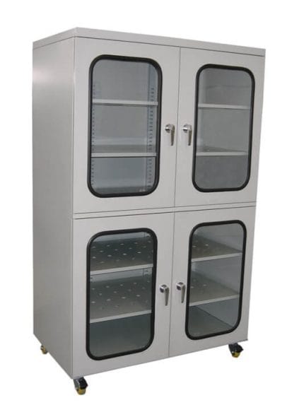 ESD dry cabinet, 1452 litres, grey dissipative coating, 4 doors