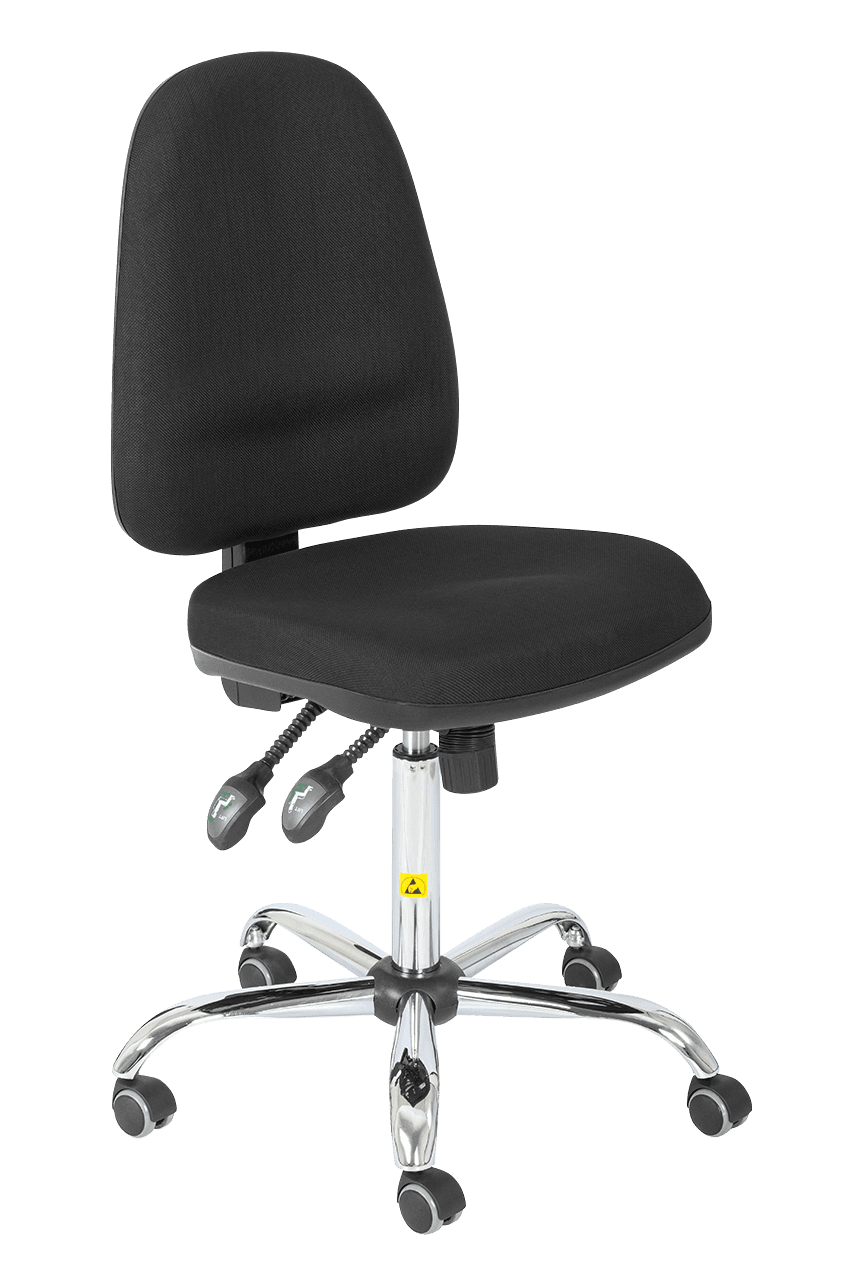 RS-K2ESD-S ESD Comfort Chair Standard Black height adjustment 505–635 mm - Image 1