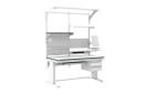 ESD workbench electric L-type LD RT-L/E/ESD/150/80/LD 1500x800 mm rectangular