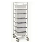 Metro ESD Tote Box Carrier 1-2-3 Bay, 127mm ESD Castors