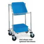Metro Benchside Tote Cart 45° Slanted Top Shelf, ESD Drag Chain