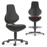 ESD Texon Chair Black Artificial Leather, height adjustment 570–810 mm