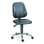 ESD Comfort Chair Black Synthetic Leather, Castors, height adjustment 440–590 mm