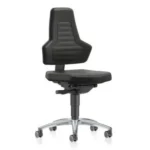 ESD Ergonomic Chair Black Synthetic Leather, Castors, height adjustment 450-600 mm
