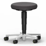 ESD Versatile Stool Black Duotec Fabric, Castors, height adjustment 450-650 mm