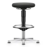 ESD Versatile Stool Black Duotec Fabric, Glides and Foot Ring, height adjustment 560-830 mm