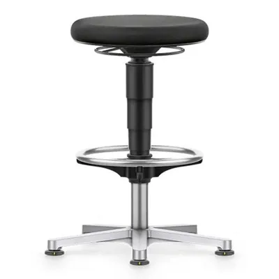43-204-0001.webp ESD Versatile Stool Black Duotec Fabric, Glides and Foot Ring, height adjustment 560-830 mm - Image 1