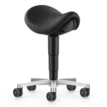 ESD Saddle Stool Black Duotec Fabric, Castors, height adjustment 540-800 mm