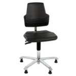 ESD Polyurethane Chair Black, Castors, height adjustment 440-570 mm