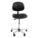 Uchida ESD Vinyl Cleanroom Chair Black, Chrome, Castors, Footrest, height adjustment 565-820 mm