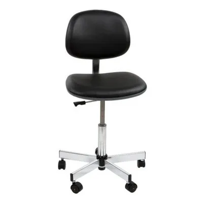 43-602-0001_1.webp Uchida ESD Vinyl Cleanroom Chair Black, Chrome, Castors, Footrest, height adjustment 565-820 mm - Image 1