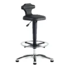ESD Stool Polyurethane, Sit-Stand, Glides and Footring, height adjustment 510-780 mm