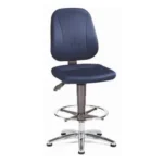 ESD Comfort Chair Blue Fabric, Glides and Foot Ring, height adjustment 580–850 mm