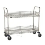 Metro ESD Safe Super Erecta 2-Shelf Utility Cart, Stainless Steel