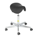ESD Saddle Chair Vinyl Black height adjustment 530–710 mm