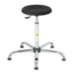 ESD Polyurethane Stool Chair Vinyl Black height adjustment 560–810 mm