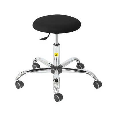 RS-K7ESD-A.webp ESD Stool Chair Standard Black height adjustment 455–575 mm - Image 1